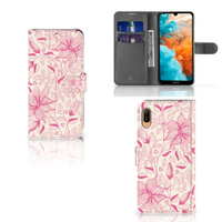 Huawei Y6 (2019) Hoesje Pink Flowers - thumbnail