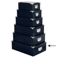 5Five Opbergdoos/box - donkerblauw - L48 x B33.5 x H16 cm - Stevig karton - Bluebox   -