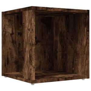 The Living Store Opbergkast - Tafeltje - Gerookt Eiken - 33x33x34.5cm - Bewerkt Hout