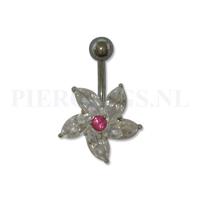 Navelpiercing sterling zilver bloem