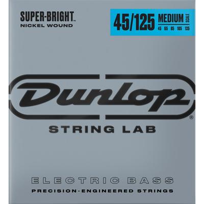 Dunlop DBSBN45125M Super Bright Nickel Wound Bassnaren 5-Snarig Medium Scale (45-125)