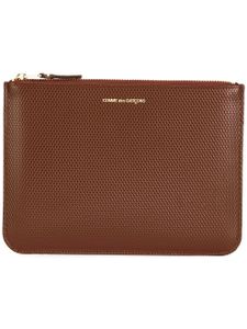 Comme Des Garçons Wallet pochette texturée en cuir - Marron