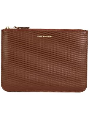 Comme Des Garçons Wallet pochette texturée en cuir - Marron