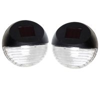 2x Solar LED verlichting voor huis/muur/schutting wandlamp 11 cm zwart