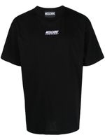 Moschino logo-embroidered cotton T-shirt - Noir