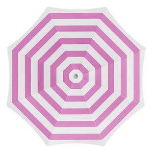 Parasol - fuchsia/wit - gestreept - D180 cm - UV-bescherming - incl. draagtas