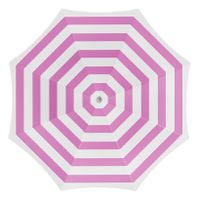 Parasol - fuchsia/wit - gestreept - D180 cm - UV-bescherming - incl. draagtas - thumbnail