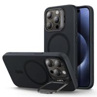 iPhone 15 Pro Max Cloud Soft Case with Stash Stand (HaloLock) - Black