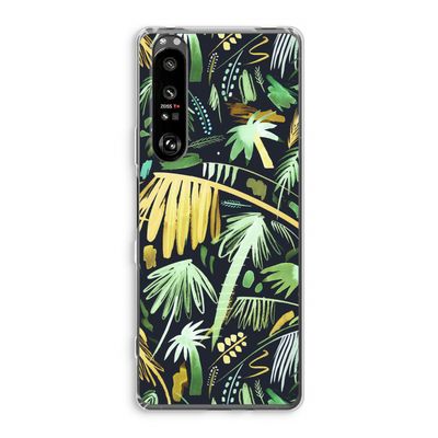 Tropical Palms Dark: Sony Xperia 1 III Transparant Hoesje