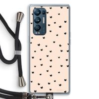 Kleine kattenkopjes: Oppo Find X3 Neo Transparant Hoesje met koord