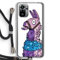 Lama: Xiaomi Redmi Note 10S Transparant Hoesje met koord