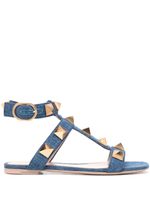 Valentino Garavani sandales en jean à ornements Roman Stud - Bleu - thumbnail