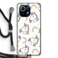 Rainbow Unicorn: Xiaomi Mi 11 Transparant Hoesje met koord