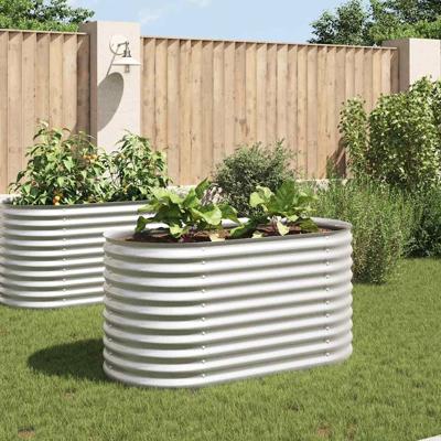 Plantenbak verhoogd 160x80x81 cm gegalvaniseerd staal zilver