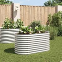 Plantenbak verhoogd 160x80x81 cm gegalvaniseerd staal zilver