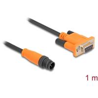 Delock Aansluitkabel Serieel [1x M12-stekker - 1x D-sub bus 9-polig] 1 m Zwart/oranje