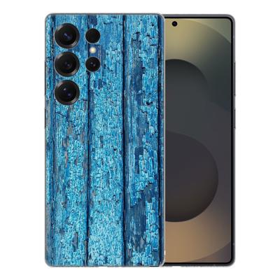TPU Hoesje Samsung Galaxy S25 Ultra - Wood Blue Backcover TPU Hoesje Samsung Galaxy S25 Ultra - Wood Blue Backcover