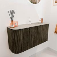 Toiletmeubel Mondiaz Joya Dlux | 81.6 cm | Meubelkleur Shadow | Faye wastafel Opalo Wasbak Rechts | 1 kraangat
