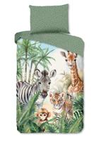 Good Morning Kinderdekbedovertrek "jungle dieren" - Multi - (140x200 cm) - Katoen