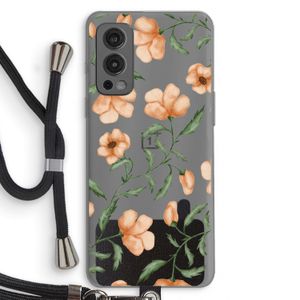 Peachy flowers: OnePlus Nord 2 5G Transparant Hoesje met koord