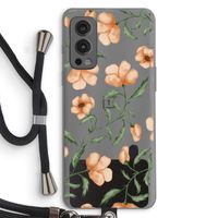 Peachy flowers: OnePlus Nord 2 5G Transparant Hoesje met koord