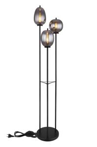 Globo Staande vloerlamp Blacky zwart 3-lichts 15345-3SS