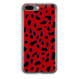 Red Leopard: iPhone 8 Plus Transparant Hoesje