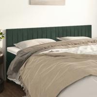 Hoofdborden 2 st 80x5x78/88 cm fluweel donkergroen