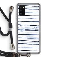 Ink Stripes: Samsung Galaxy A41 Transparant Hoesje met koord