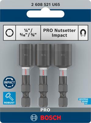 Bosch Accessoires PRO Nutsetter Impact | dop | 1/4" x 50 mm | 5/16" x 50 mm | 3/8" x 50 mm | 3-delig - 2608521U65