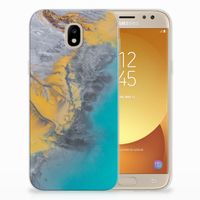 Samsung Galaxy J5 2017 TPU Siliconen Hoesje Marble Blue Gold