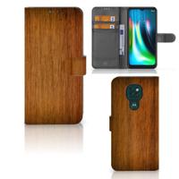 Motorola Moto G9 Play | E7 Plus | Book Style Case | Donker Hout
