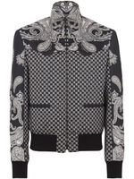 Balmain veste bomber zippée à imprimé graphique - Noir