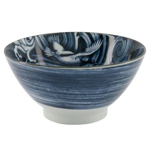 Tokyo Design Studio - Japonism Crane - Ramen kom - Blauw/Zwart - 17.8x8.8cm 1000ml