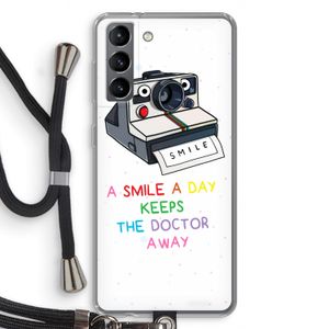Smile: Samsung Galaxy S21 Transparant Hoesje met koord