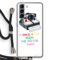 Smile: Samsung Galaxy S21 Transparant Hoesje met koord