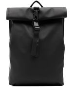 Rains mini sac à dos Rolltop Rucksack à logo embossé - Noir