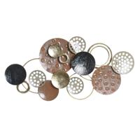Wanddecoratie DKD Home Decor Gouden Metaal Terra cotta Cirkels (119,4 x 6,4 x 59 cm)