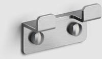 Clou Fold handdoekhaak dubbel 6,6x2,5x3,7cm geborsteld RVS - thumbnail