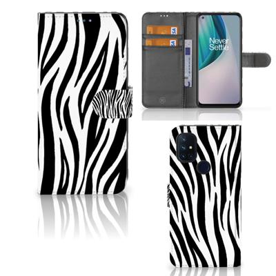 OnePlus Nord N10 | Telefoonhoesje | Met pasjeshouder | Zebra