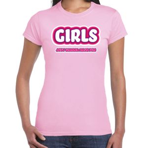 Vrijgezellenfeest verkleed t-shirt dames - Girls Fun - lichtroze - bachelorette feest