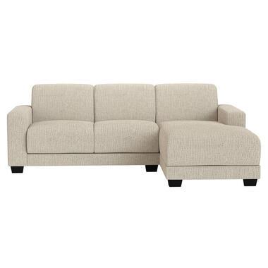 Bank Aberdeen met chaise longue rechts - Kansas - crème - Leen Bakker