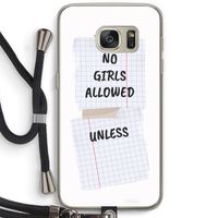 No Girls Allowed Unless: Samsung Galaxy S7 Transparant Hoesje met koord