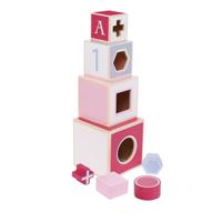 Jipy stapeltoren hout roze