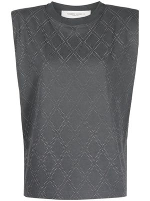 Golden Goose t-shirt sans manches à losanges - Gris