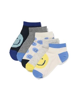 HEMA Kinder enkelsokken gezichtjes - 5 paar beige (beige)