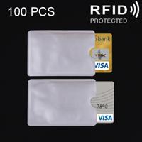 100 stuks aluminiumfolie kaart beschermende Cover Case RFID blokkeren Safety Shield identiteit mouwen kaarten tas grootte: 9.1 * 6 3 cm