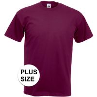 Grote maten basic bordeaux rood t-shirt voor heren 3XL (46/58)  - - thumbnail