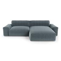 4-zits rechthoekige sofa in geweven stof, soft touch, denimblauw 310cm