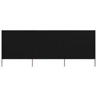 Windscherm 3-panelen 400x120 cm stof zwart